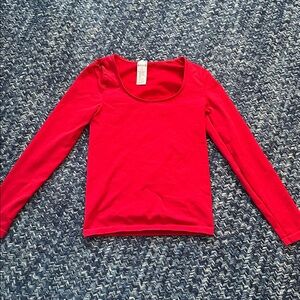 Wolford - Red Ballet Neck Long Sleeve Top Tokyo Size Small